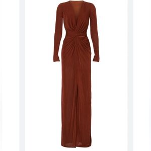 Katie may in a mood gown